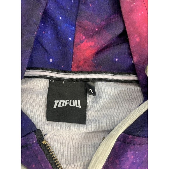 TOFUU galaxy print hoodie child size Large - Picture 3 of 5